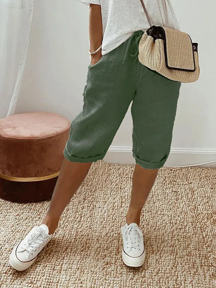 Ivyshape | Breathable Cotton Linen Women's Shorts