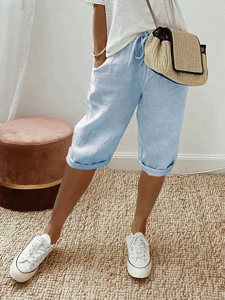 Ivyshape | Breathable Cotton Linen Women's Shorts