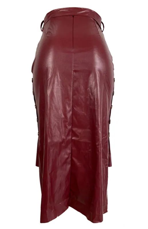 Izabella Ladies Casual Fashion Slit Mid Length Slim Skirt