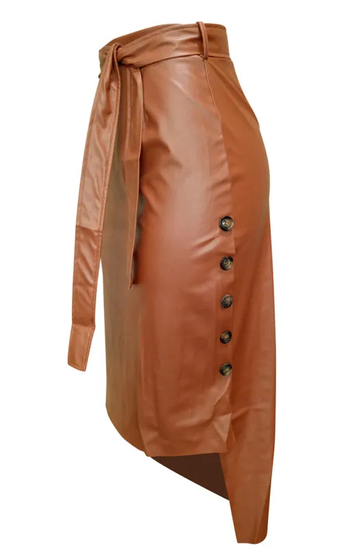 Izabella Ladies Casual Fashion Slit Mid Length Slim Skirt