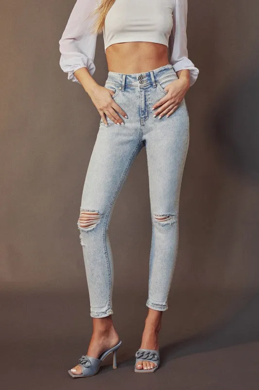 KanCan High Rise Folded Skinny Jeans