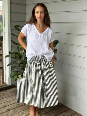 lola skirt - army stripe cotton