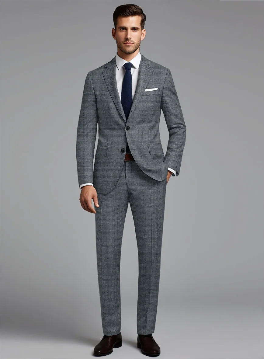 London Loom Blue Bruna Wool Silk Linen Suit