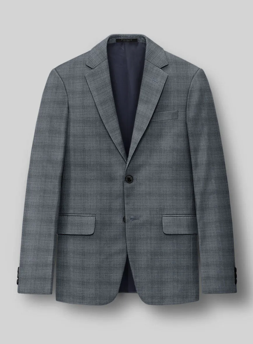 London Loom Blue Bruna Wool Silk Linen Suit