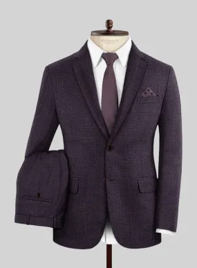 London Loom Wine Ilaria Wool Silk Linen Suit