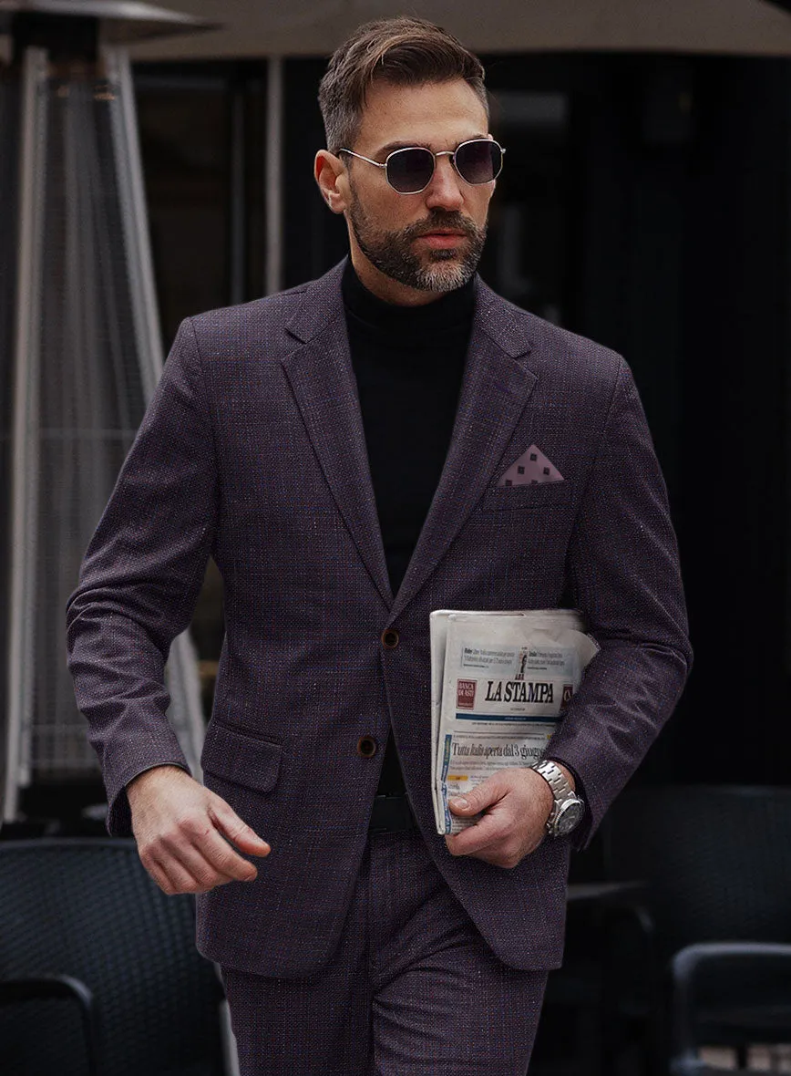 London Loom Wine Ilaria Wool Silk Linen Suit