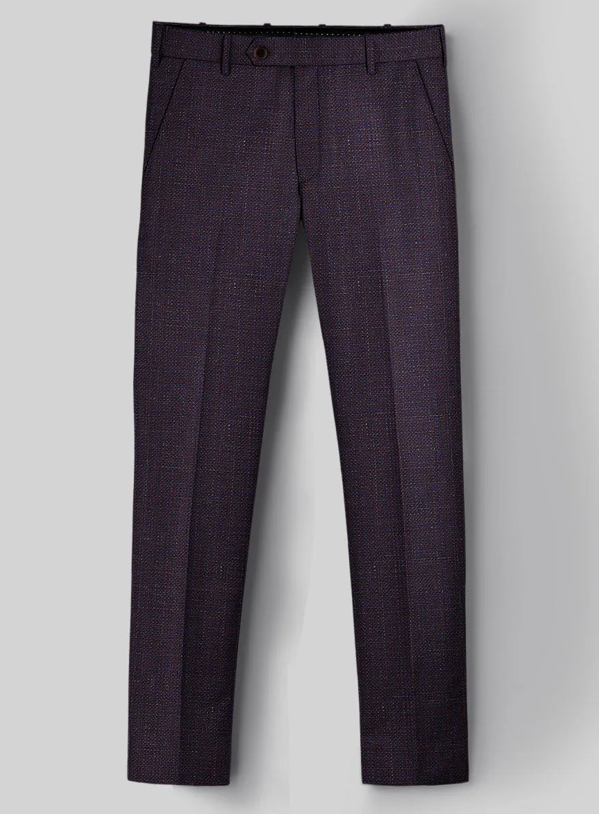 London Loom Wine Ilaria Wool Silk Linen Suit