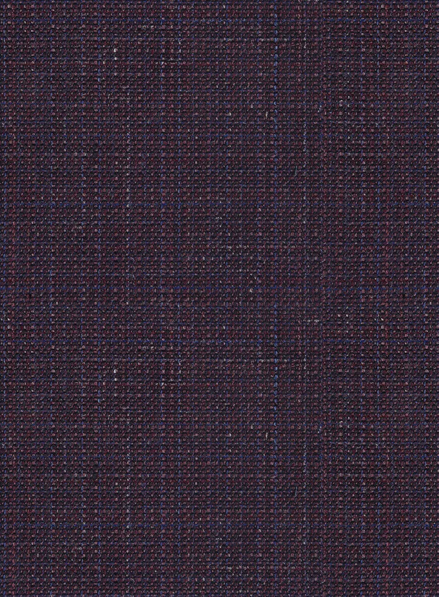 London Loom Wine Ilaria Wool Silk Linen Suit