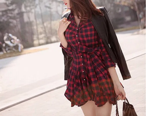Long Sleeved Turn-Down Collar Dress