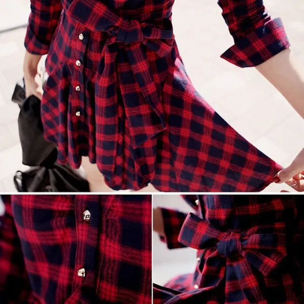 Long Sleeved Turn-Down Collar Dress