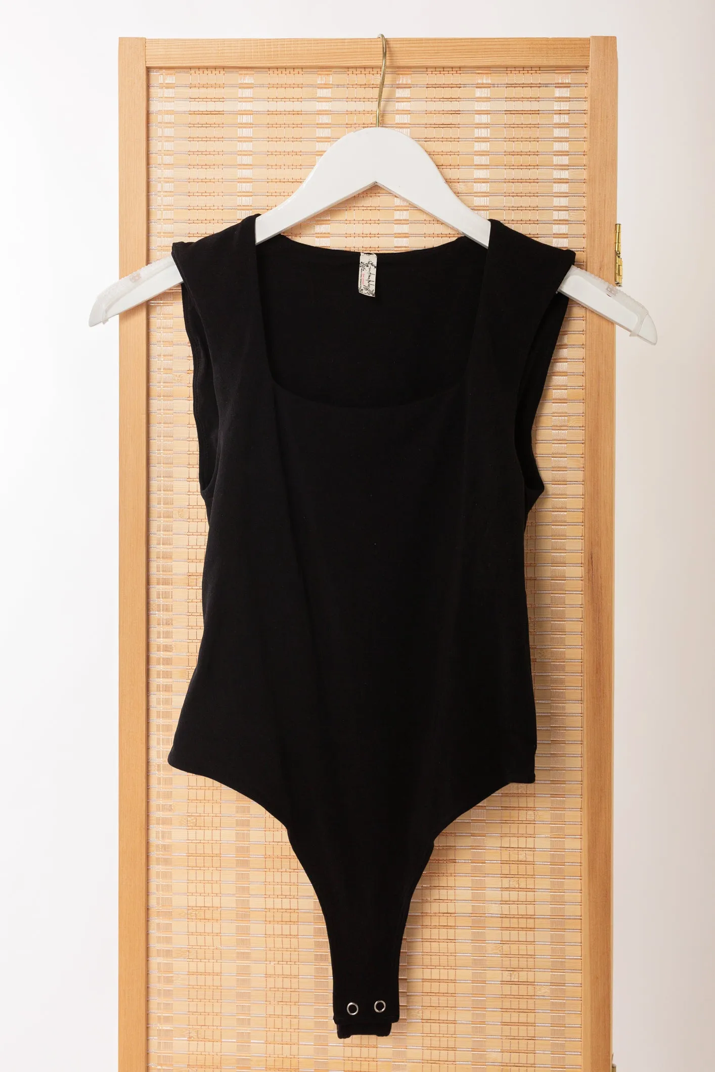 Luna Square Neck Bodysuit in Black