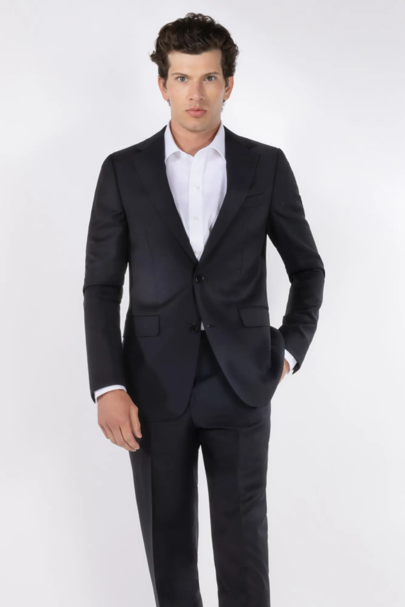 Men's Bartorelli Napoli Wool Suit - Black