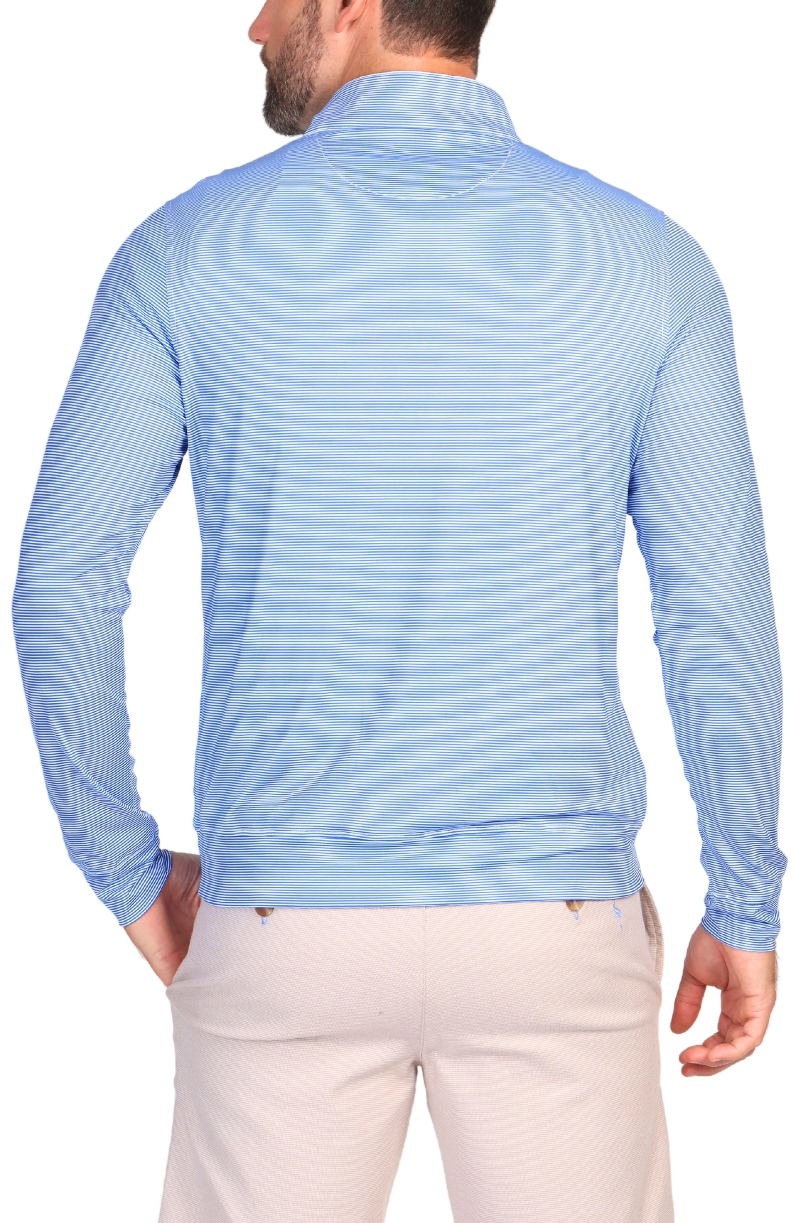 Micro Stripe Print Performance Quarter-Zip