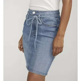 Mid Blue Knee-Length Skirt