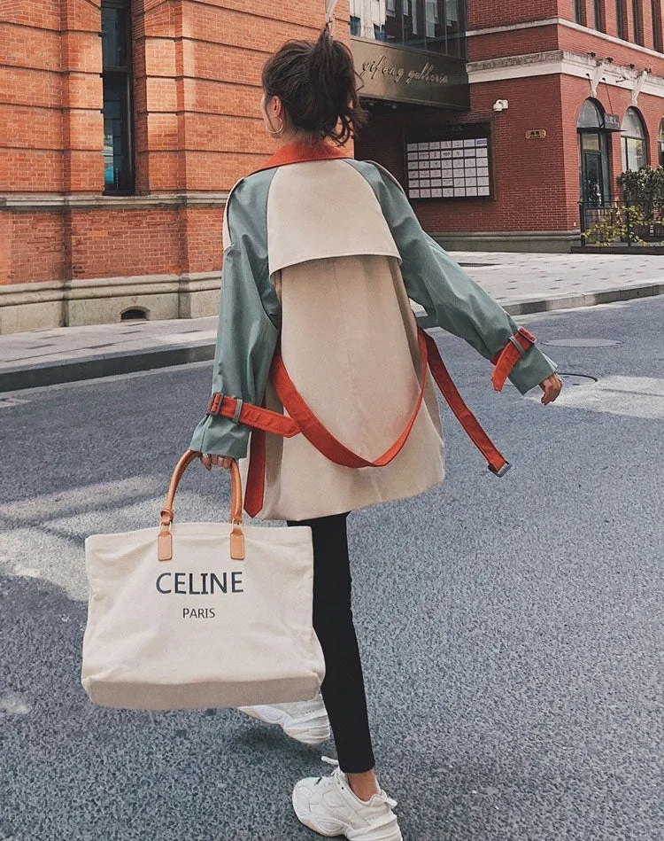 Mid-Length Windbreaker British Style Women's Jacket