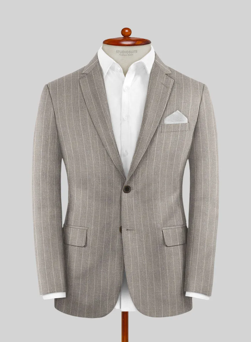 Napolean Como Bar Brown Wool Suit