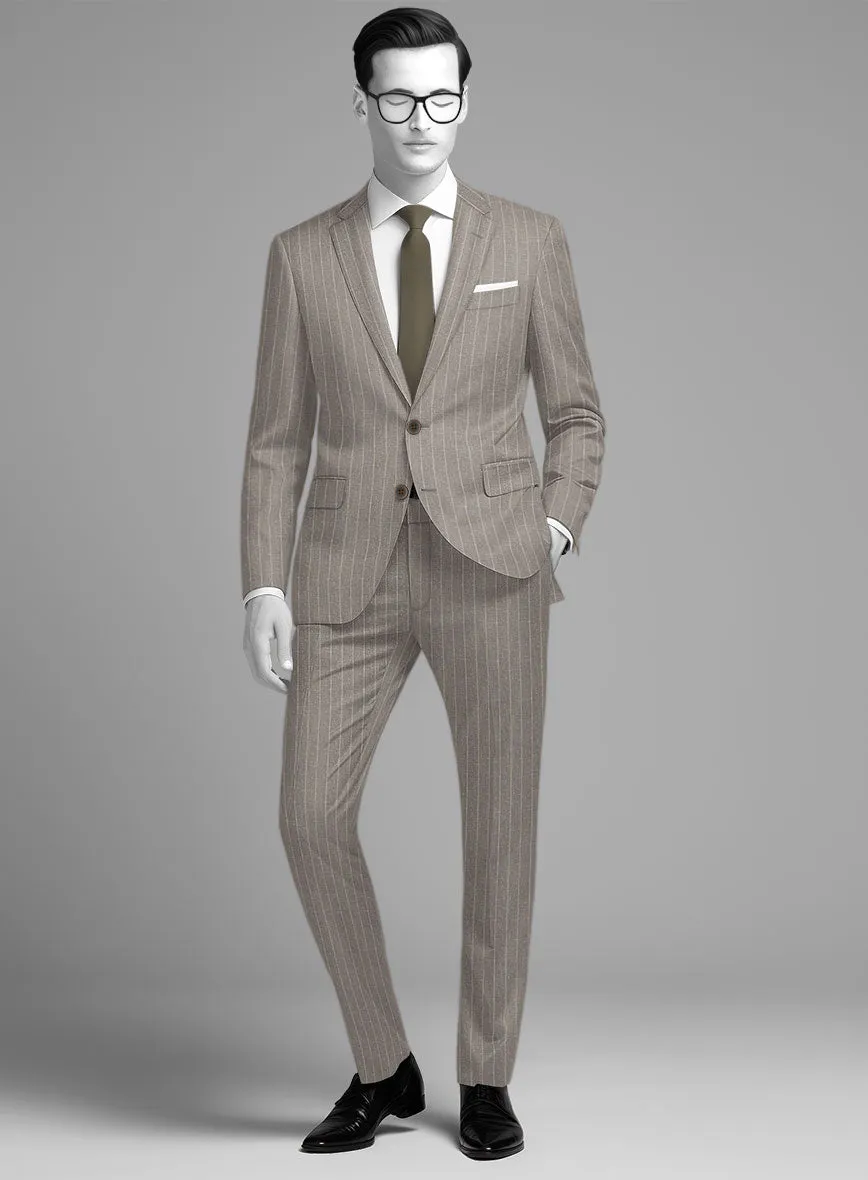 Napolean Como Bar Brown Wool Suit