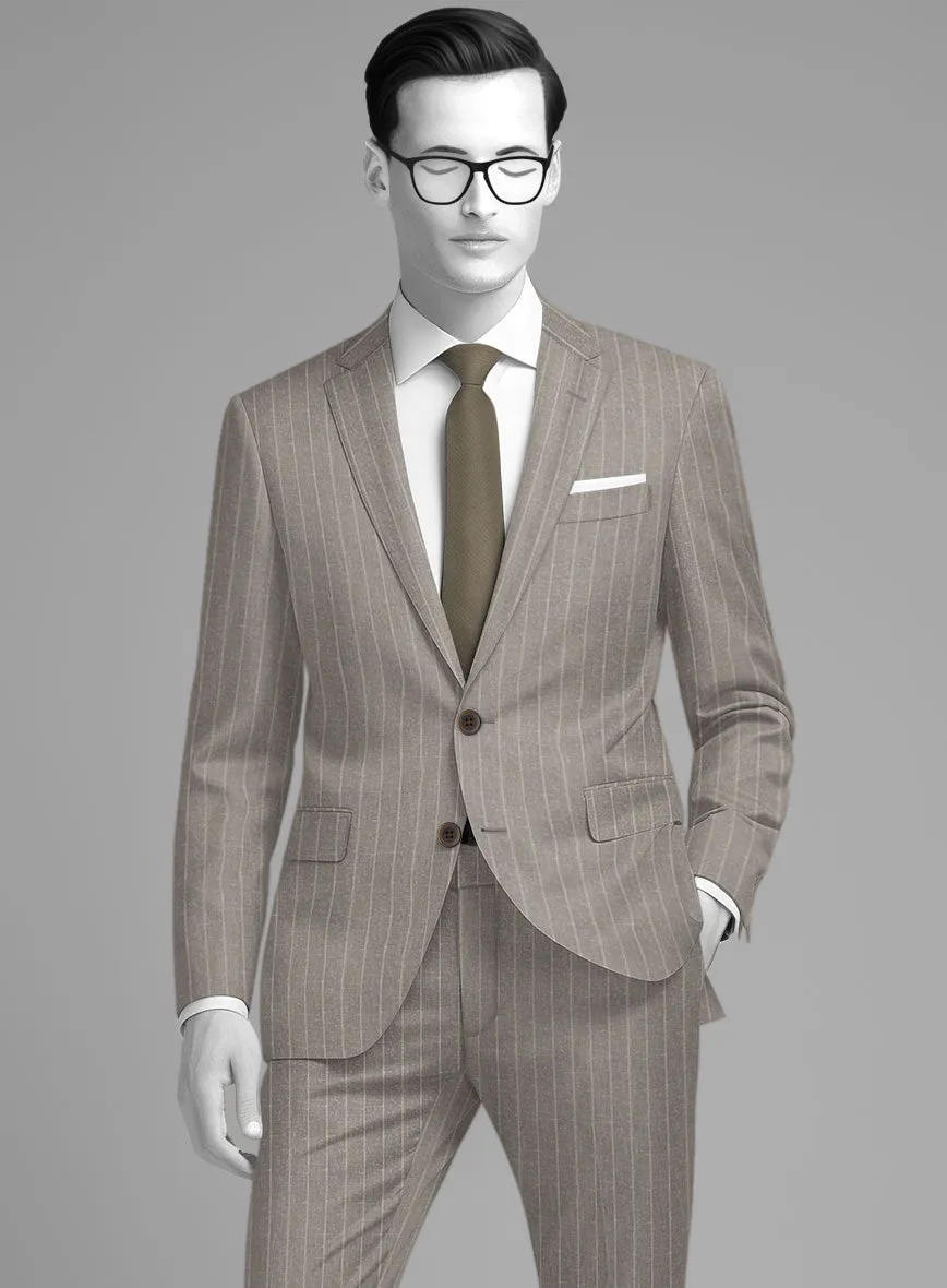 Napolean Como Bar Brown Wool Suit