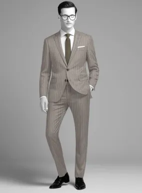 Napolean Como Bar Brown Wool Suit