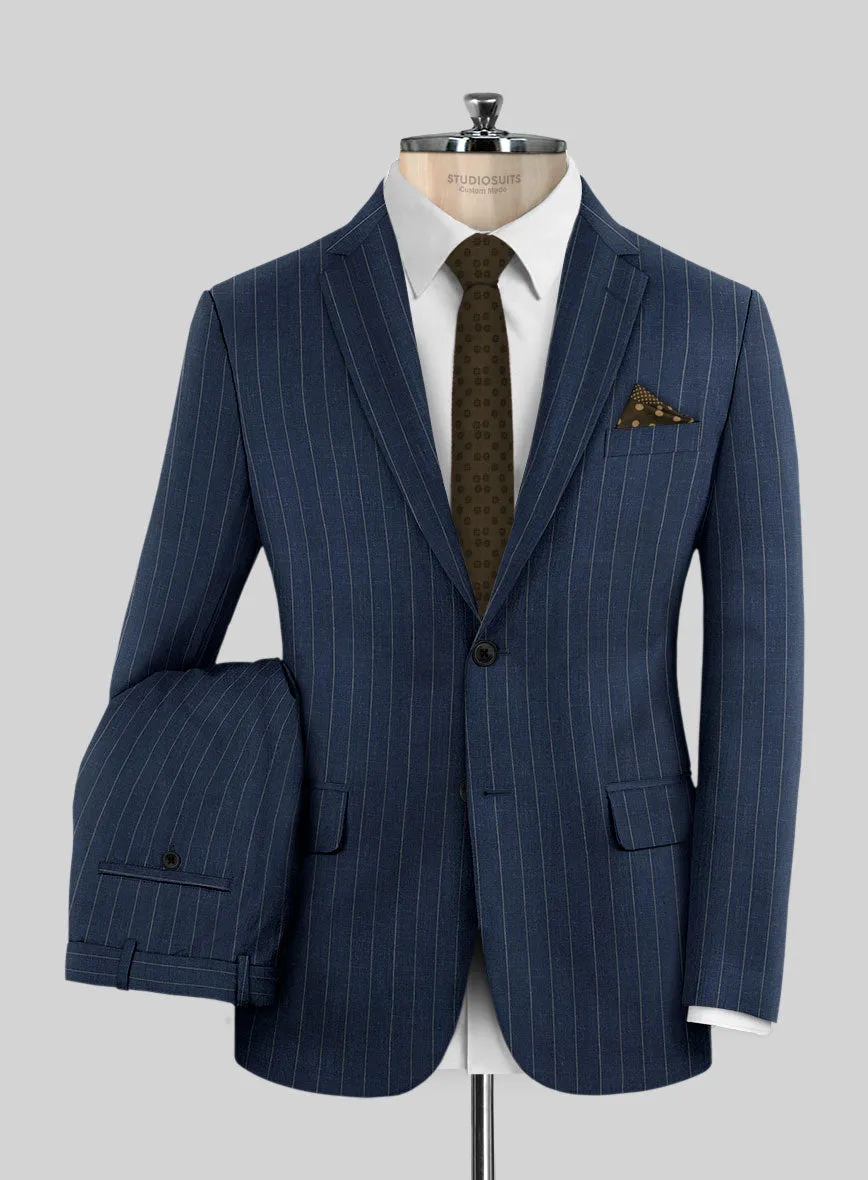 Napolean Genova Stripe Blue Wool Suit