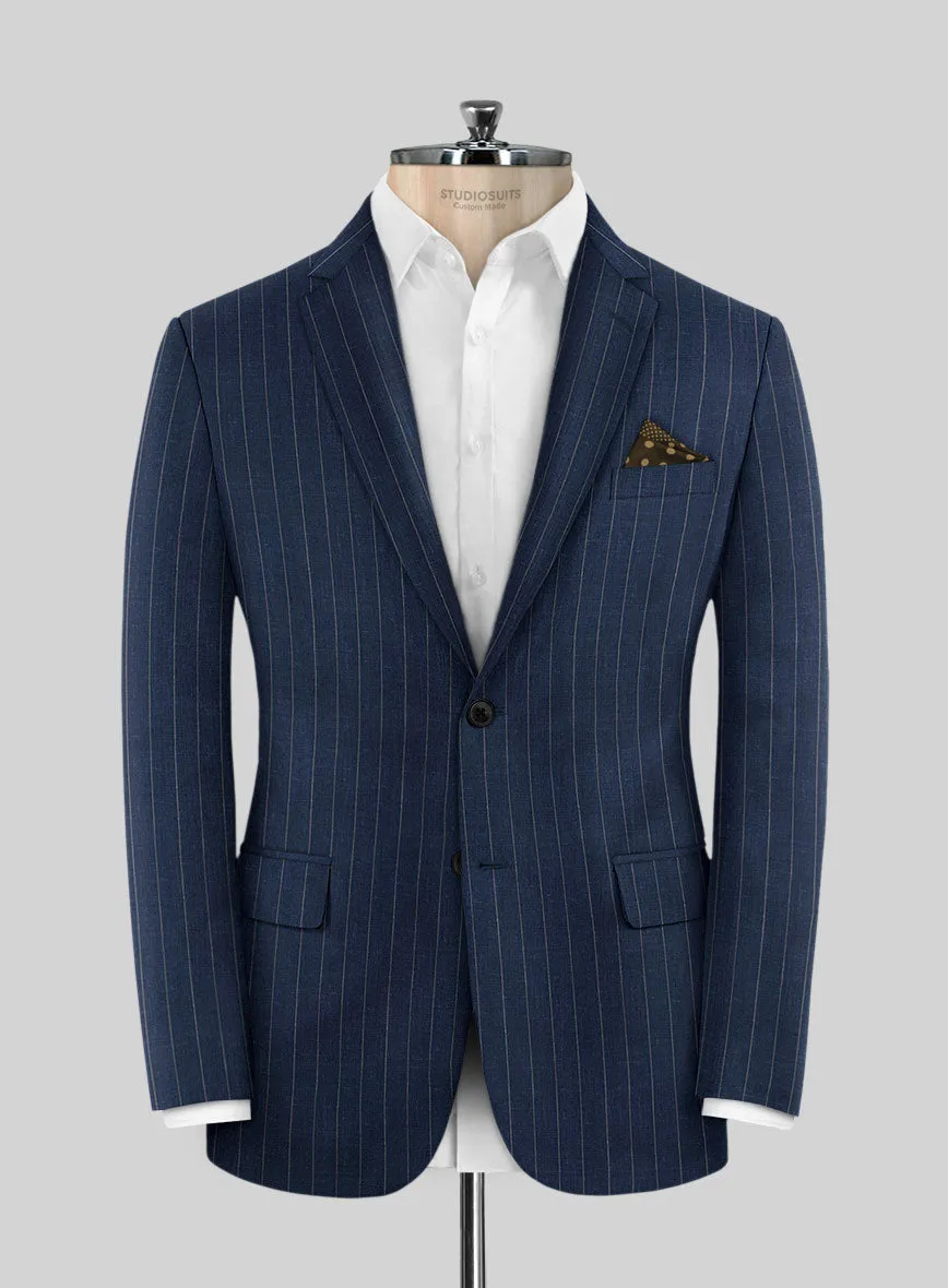Napolean Genova Stripe Blue Wool Suit