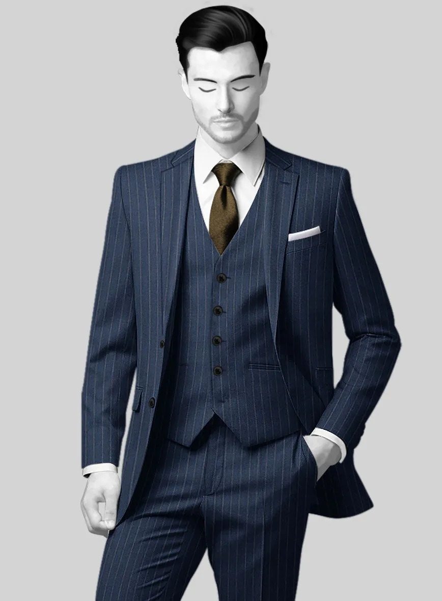 Napolean Genova Stripe Blue Wool Suit