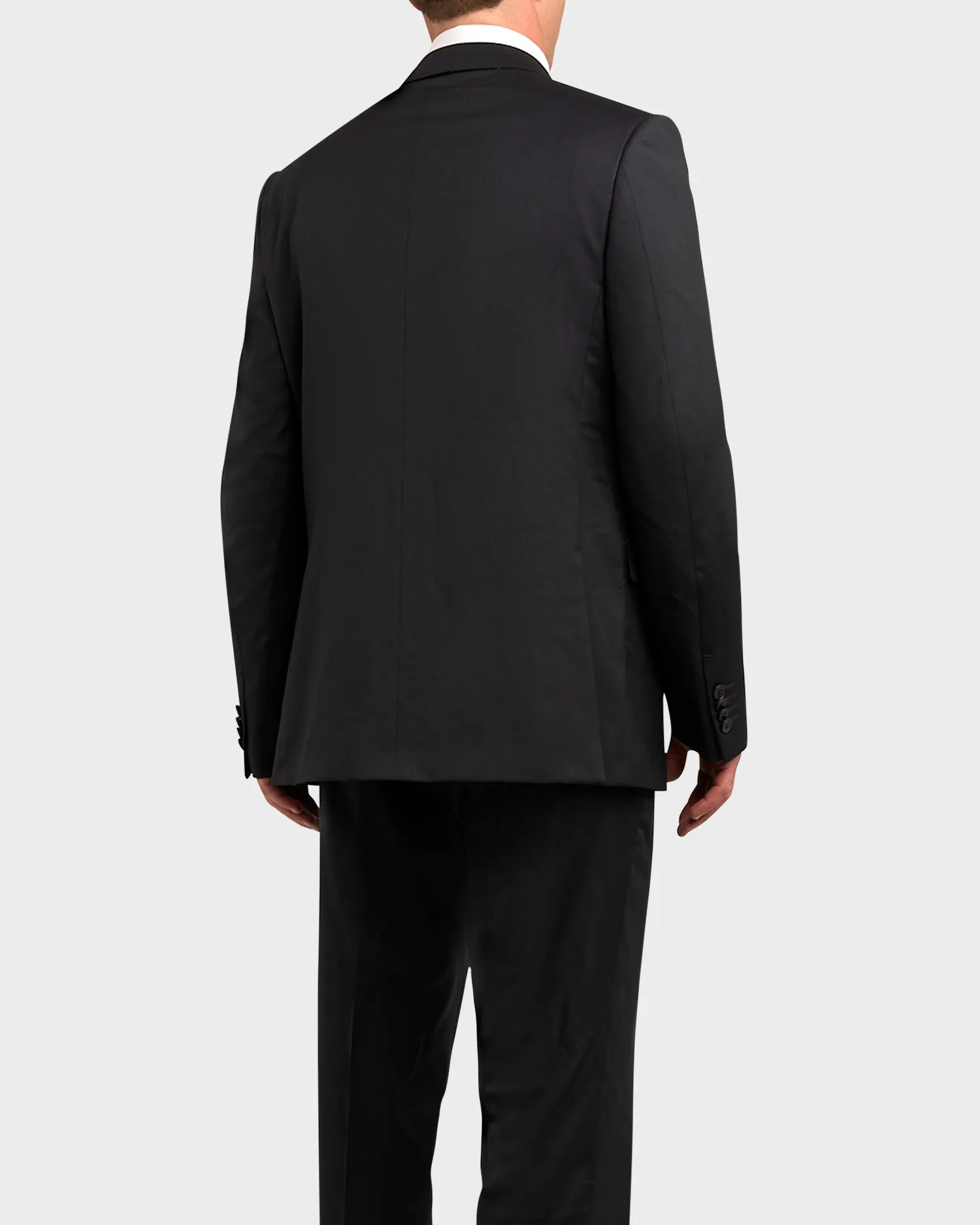 Navy Blue Small Check High Performance Wool Silk Elastane Suit