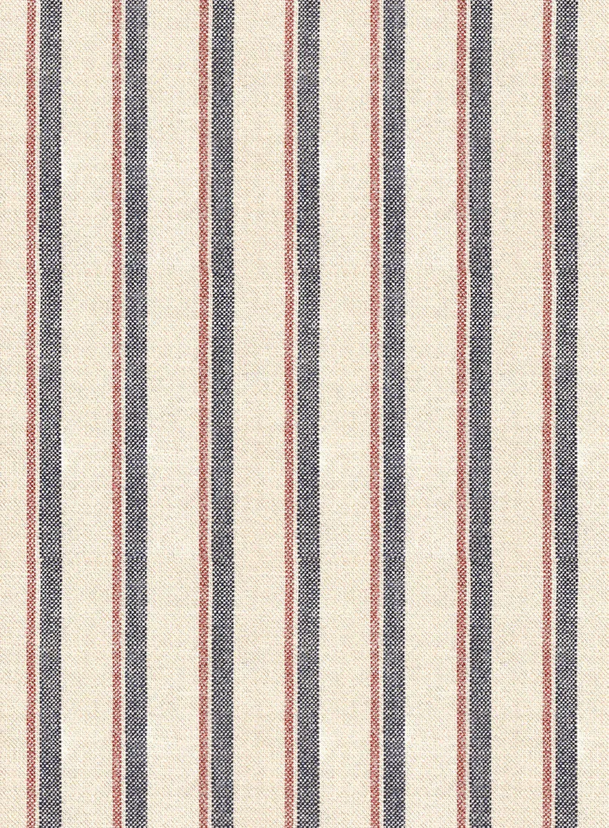 Noble Elena Cream Stripe Wool Silk Linen Suit