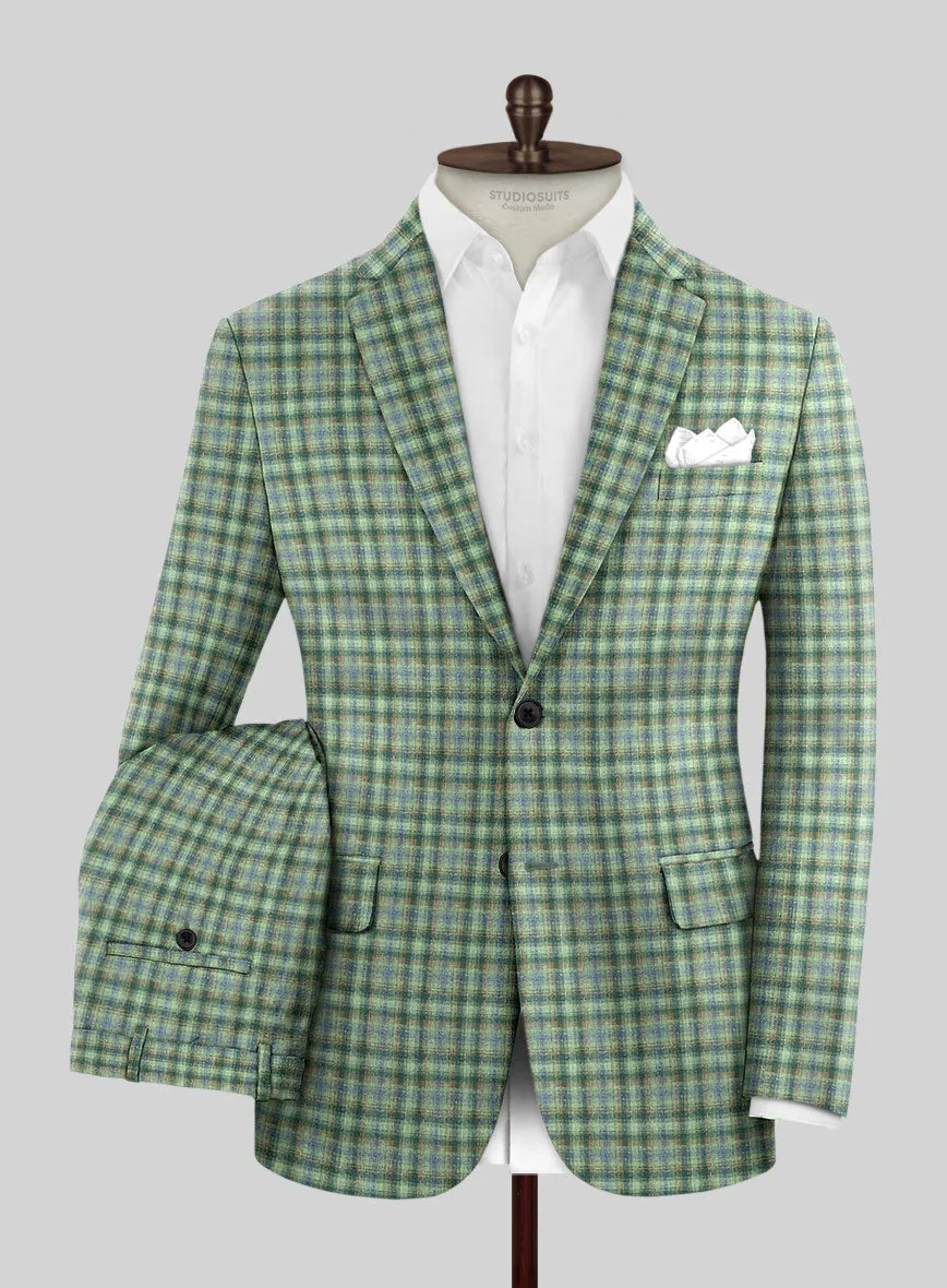 Noble Mariana Green Wool Silk Linen Suit