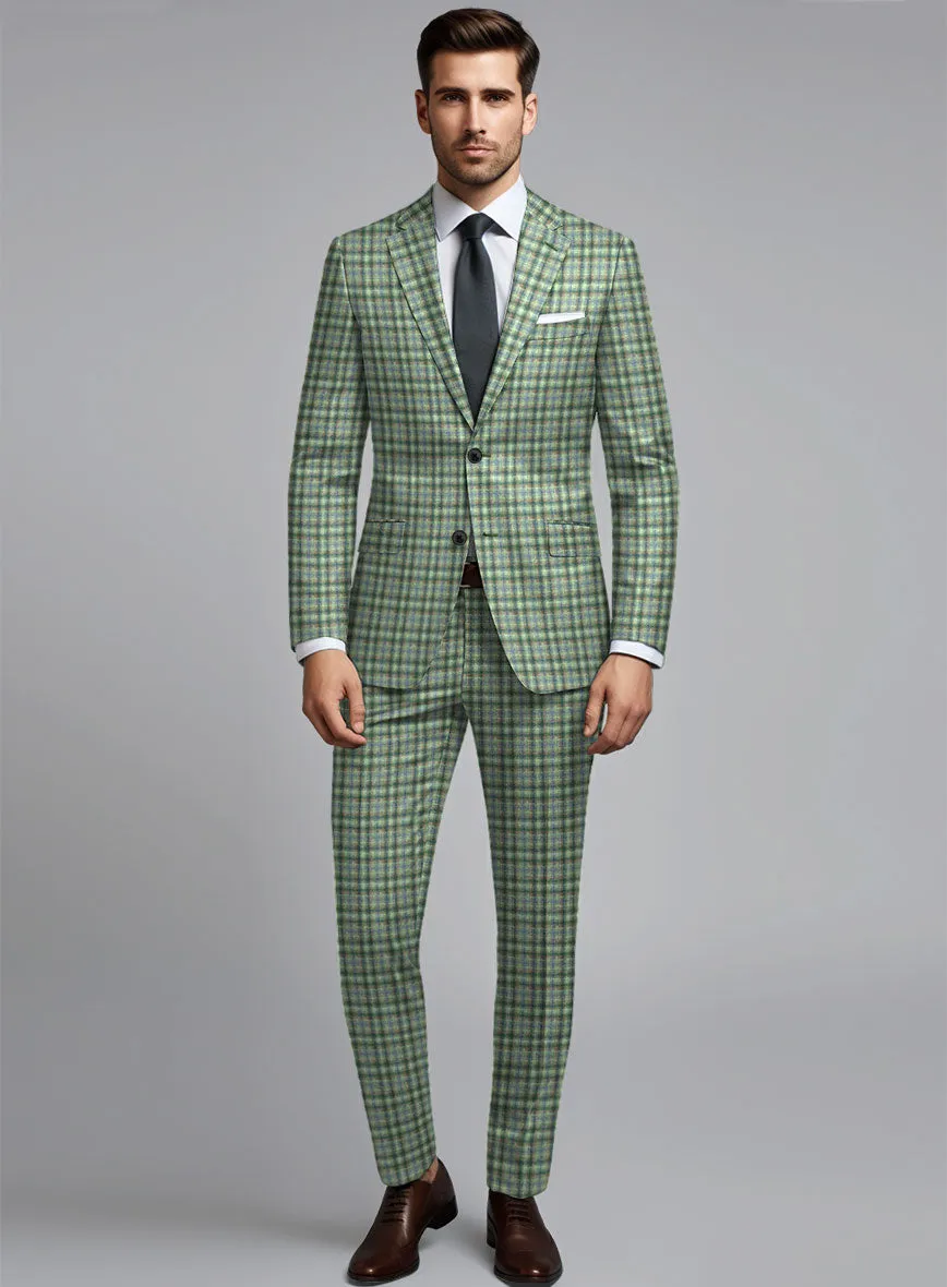 Noble Mariana Green Wool Silk Linen Suit