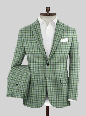 Noble Mariana Green Wool Silk Linen Suit