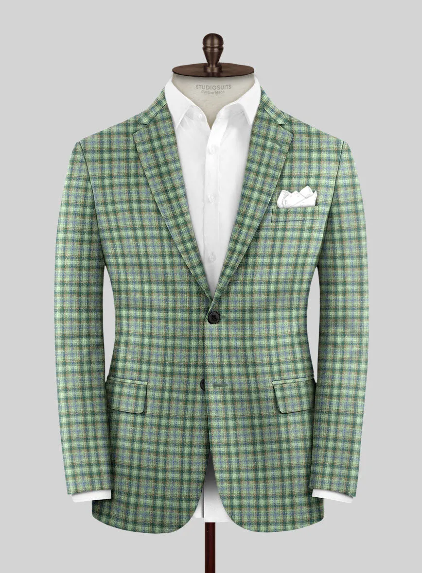 Noble Mariana Green Wool Silk Linen Suit