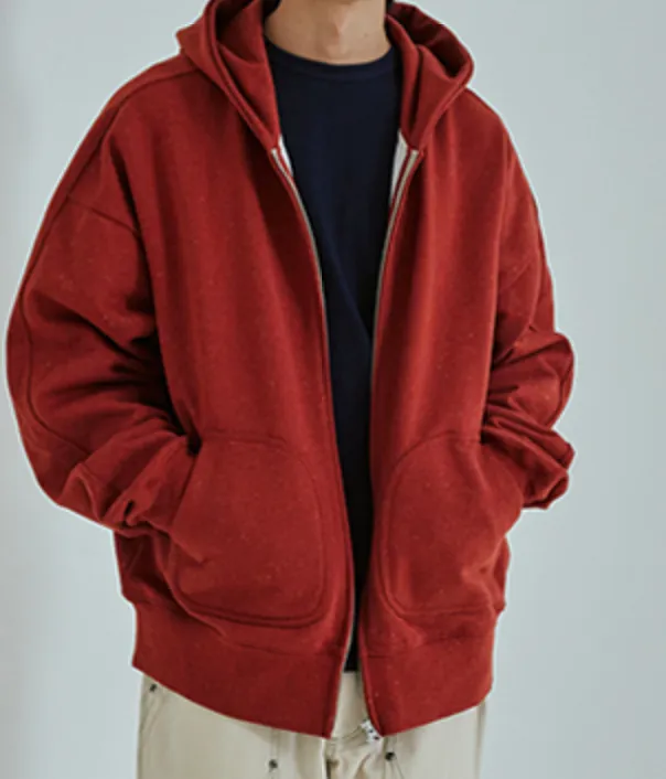 OG BOCACI HEAVYWEIGHT HOOD ZIPUP PARKA - BRICK