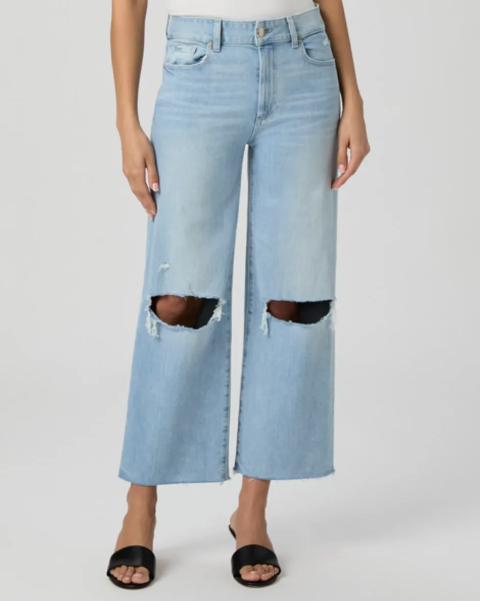 Paige Sasha Ankle Wide Leg in Maeve Destructed