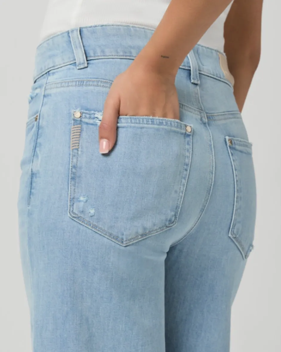 Paige Sasha Ankle Wide Leg in Maeve Destructed