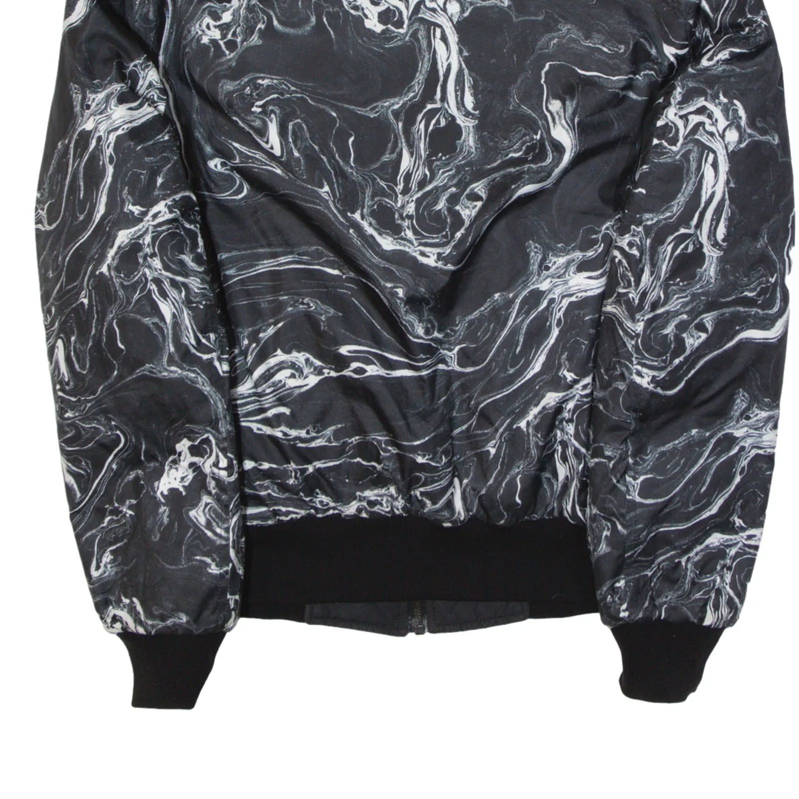 SANDRO Marble Quilted Reversible Insulated Bomber Jacket Black Womens S