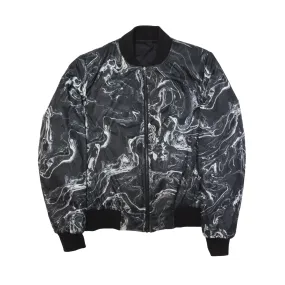 SANDRO Marble Quilted Reversible Insulated Bomber Jacket Black Womens S