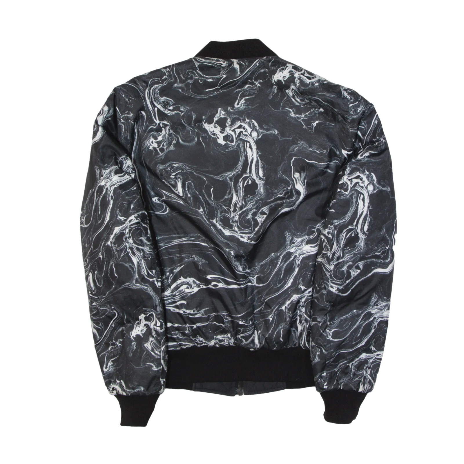 SANDRO Marble Quilted Reversible Insulated Bomber Jacket Black Womens S