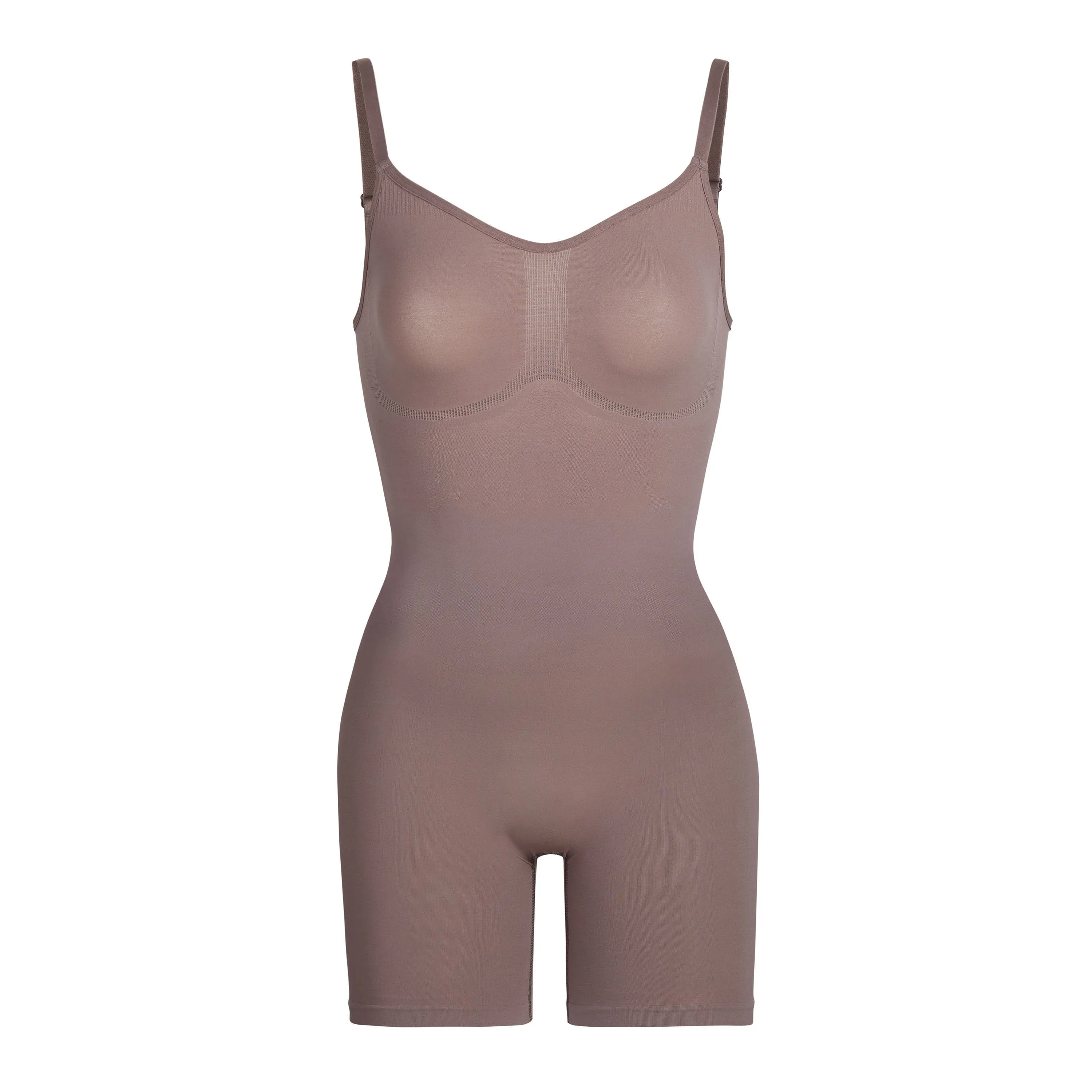 SCULPTING BODYSUIT MID THIGH | UMBER