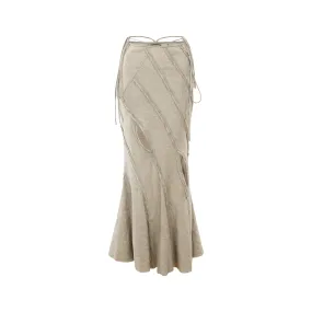 Seagrass Striped Mermaid Mid-Length Skirt