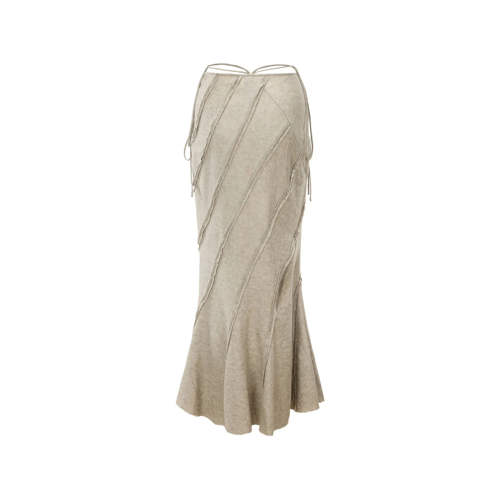 Seagrass Striped Mermaid Mid-Length Skirt