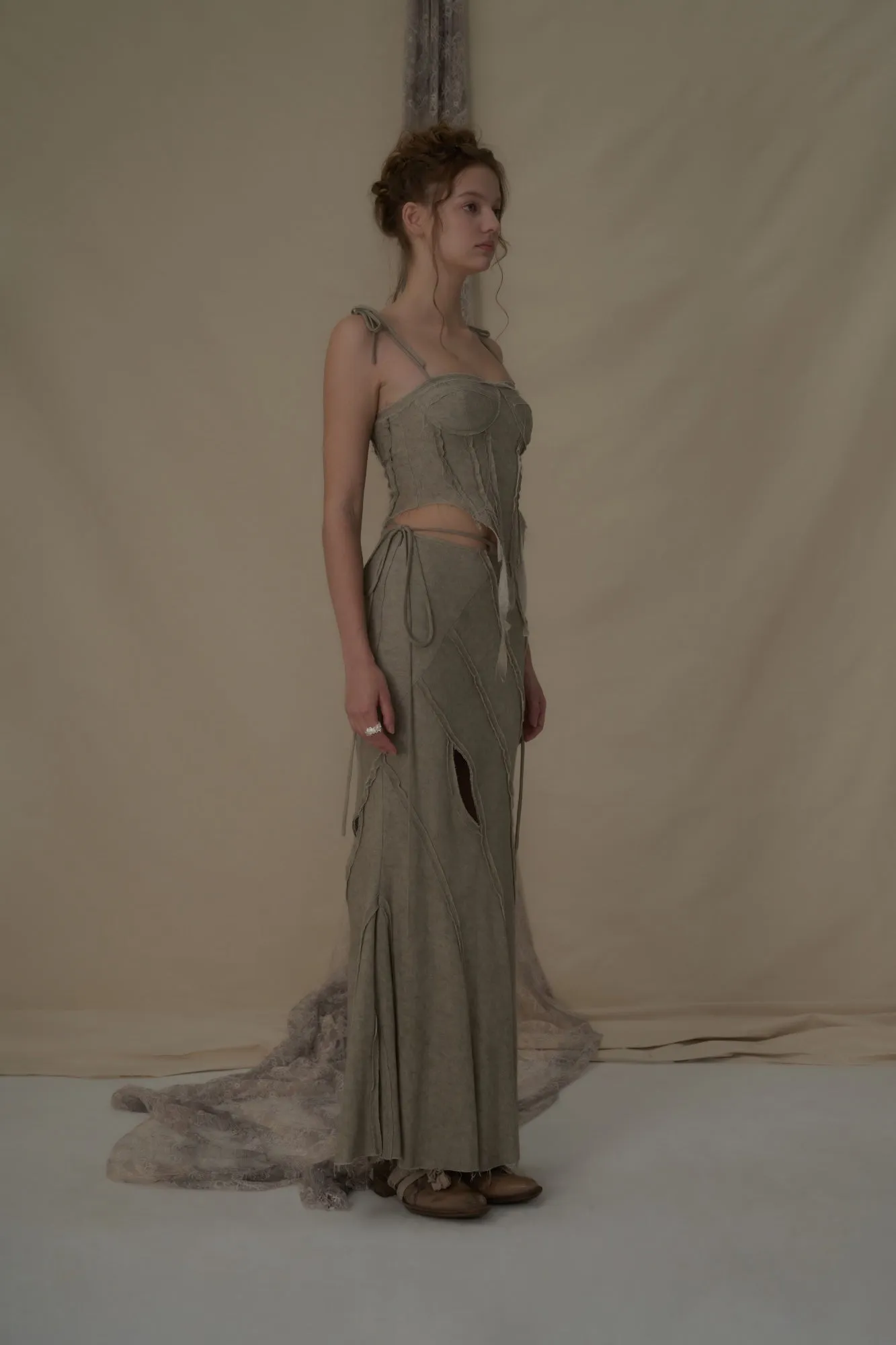 Seagrass Striped Mermaid Mid-Length Skirt