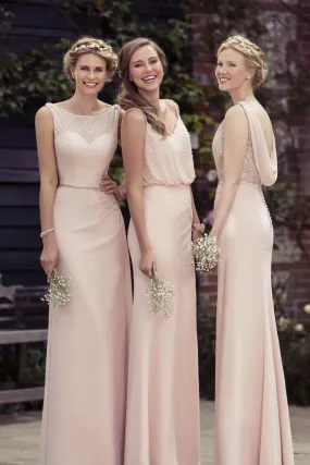 Sexy Chiffon A-Line 2019 Cheap Pink Bridesmaid Dresses,Long Prom Dress PFB0058