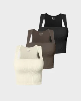 Shesways® Basic Knit Crop Tank Tops