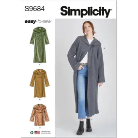 Simplicity Sewing Pattern S9684 Misses' Hooded Coats and Jacket with Length Variations