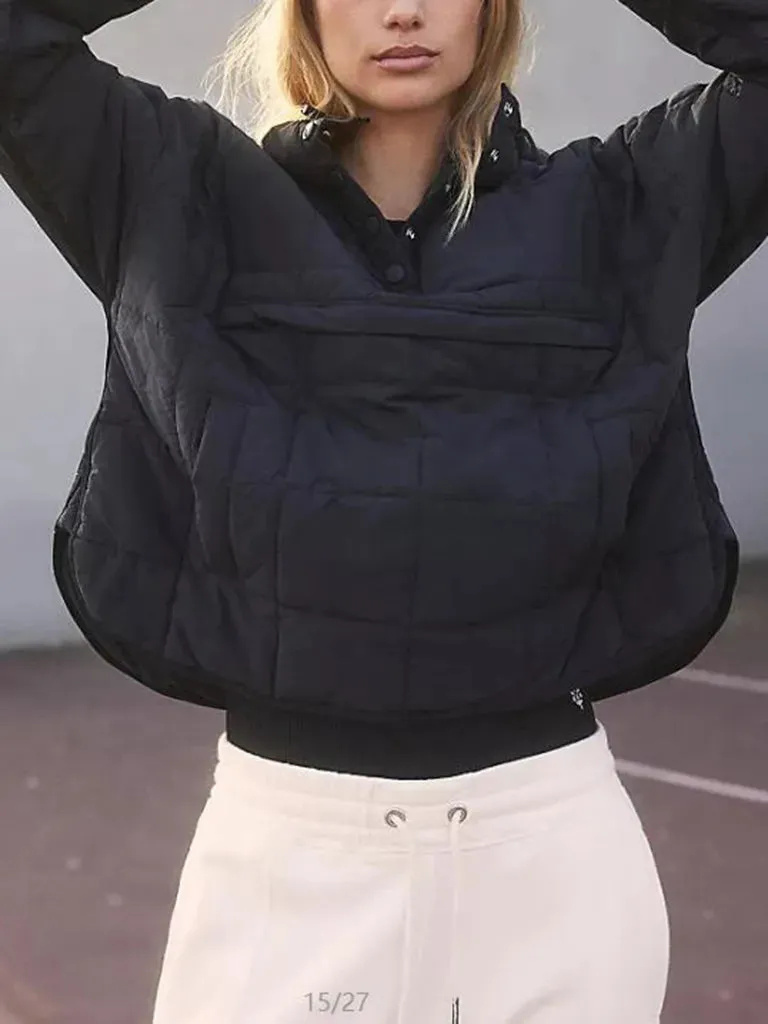 Solid Cotton Hooded Pippa Packable Puffer Jacket