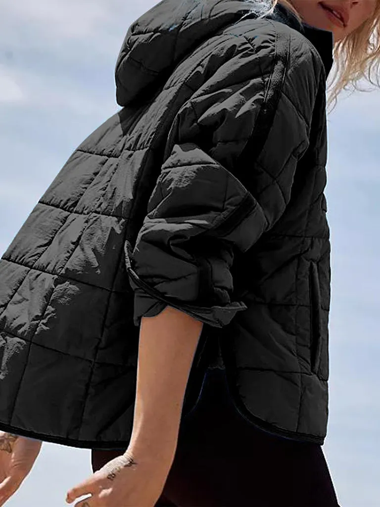 Solid Cotton Hooded Pippa Packable Puffer Jacket