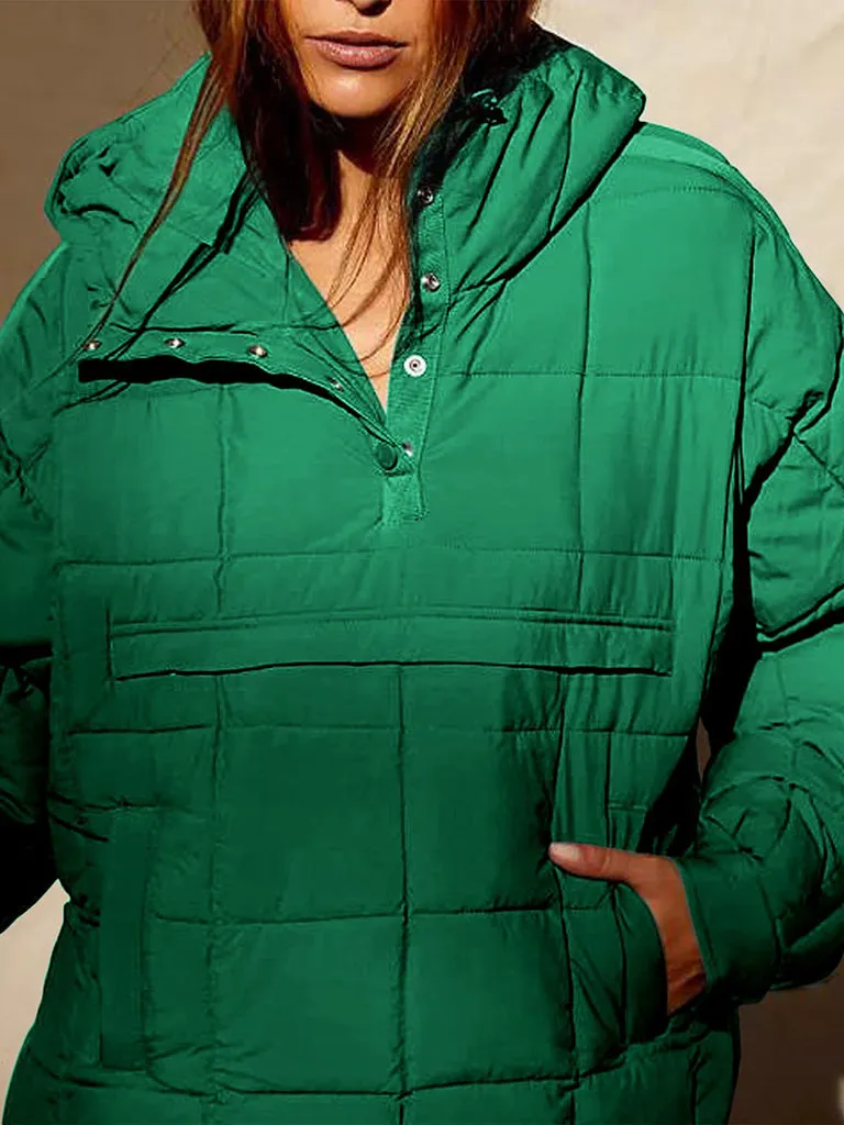 Solid Cotton Hooded Pippa Packable Puffer Jacket