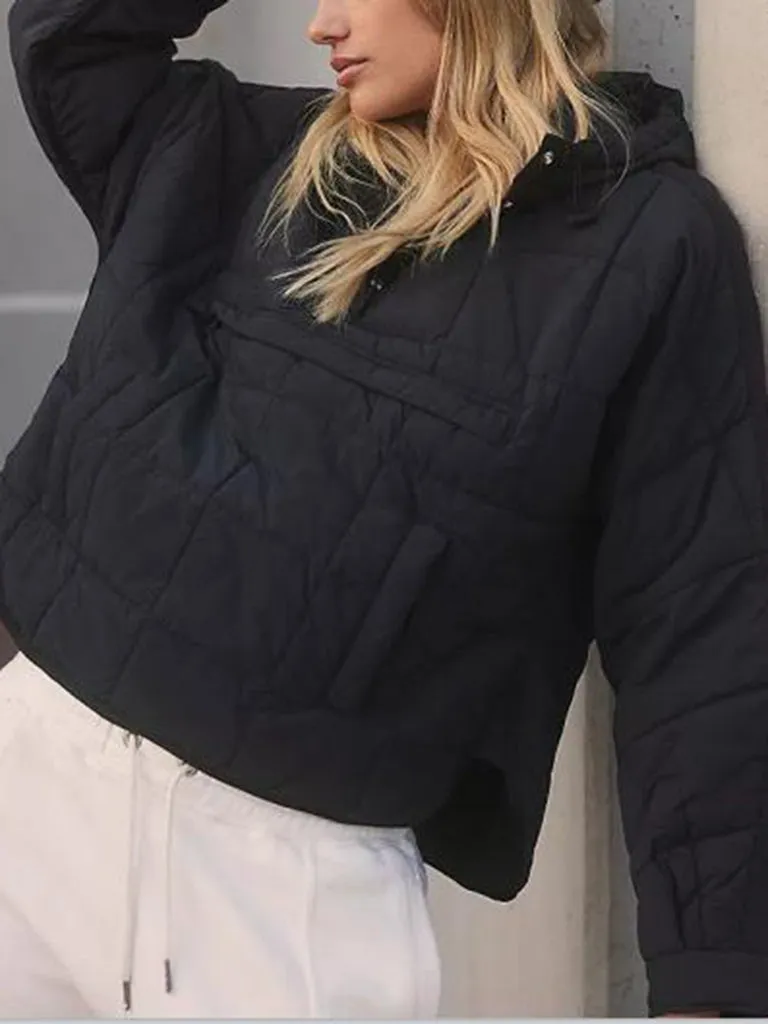 Solid Cotton Hooded Pippa Packable Puffer Jacket