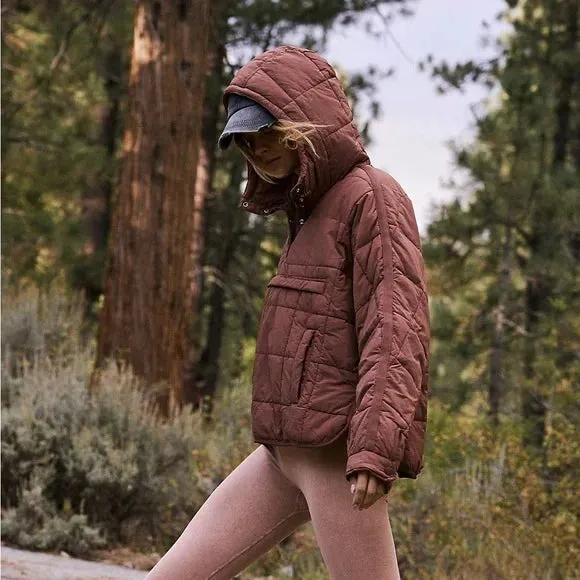 Solid Cotton Hooded Pippa Packable Puffer Jacket